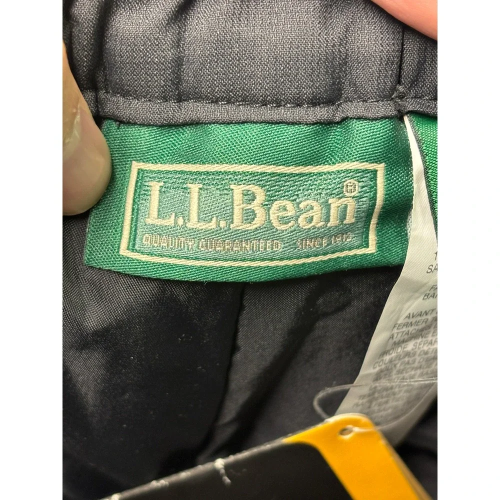 NWT LL Bean Cold Buster Snow Pants Youth 18 Black Insulated Adjustable Ski 30X32